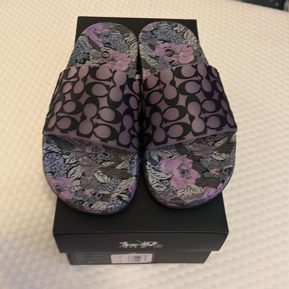 Brand new never worn Coach pool slides